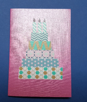 Washi-Tape Karte: Geburtstagstorte